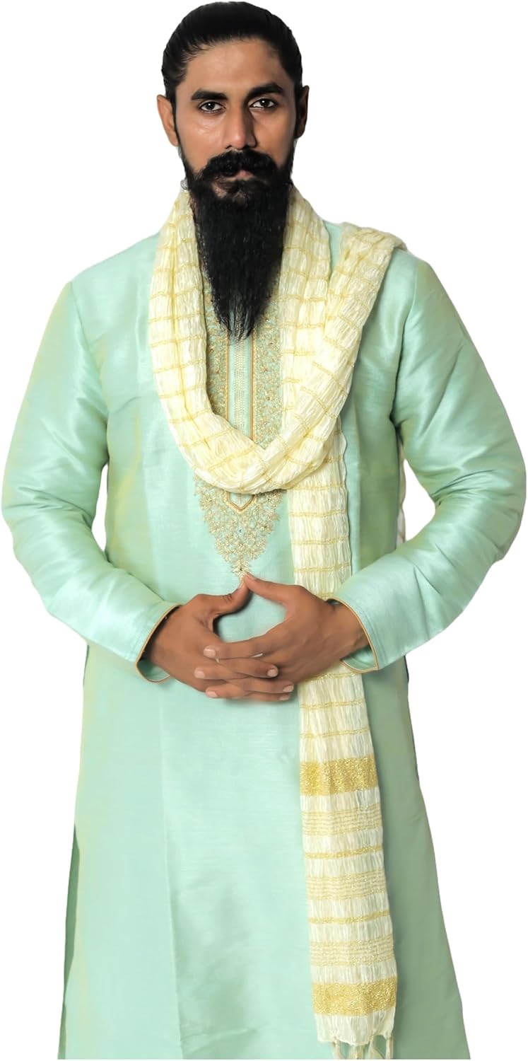 Lady Dwiza Indian Traditional Kurta Sherwani Dupatta Shawl Scarf For Men (Only Dupatta) - Image 1